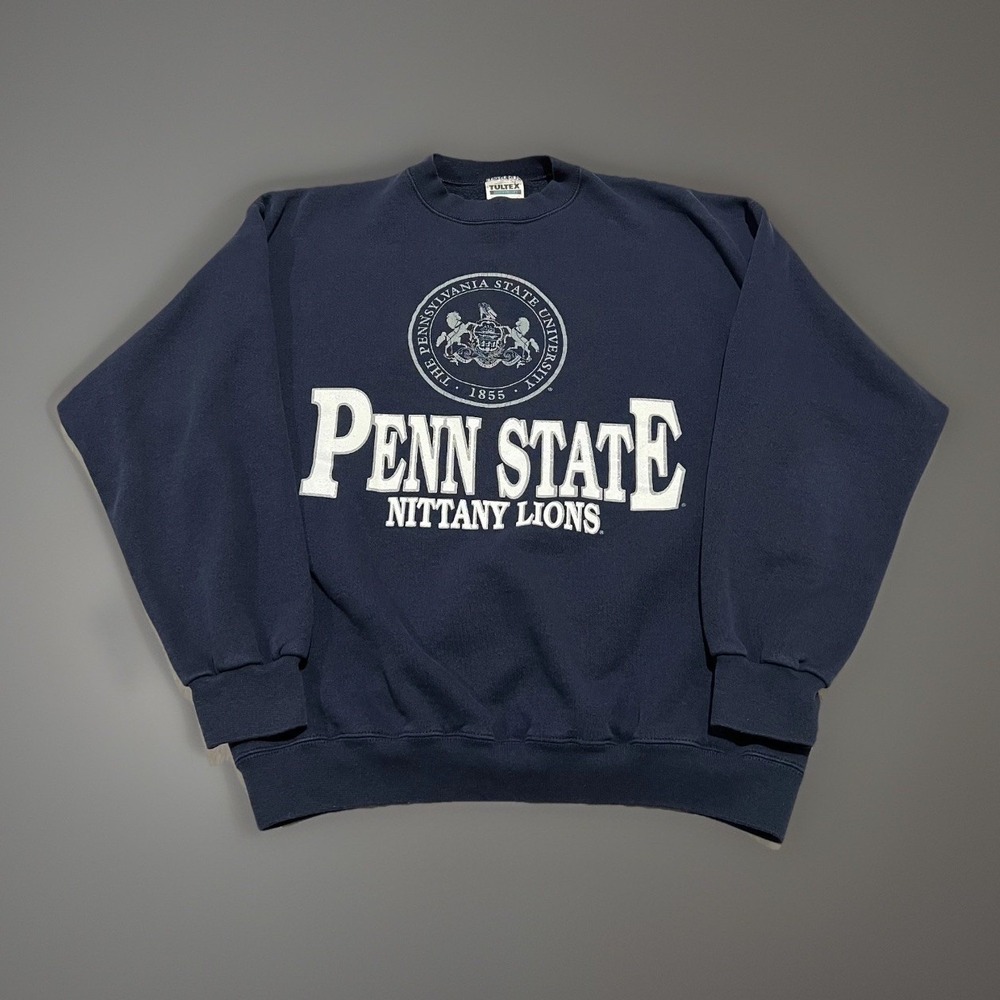 Vintage 90s Mens Navy Blue Penn State Nittany Lions Sweatshirt Large School Uni